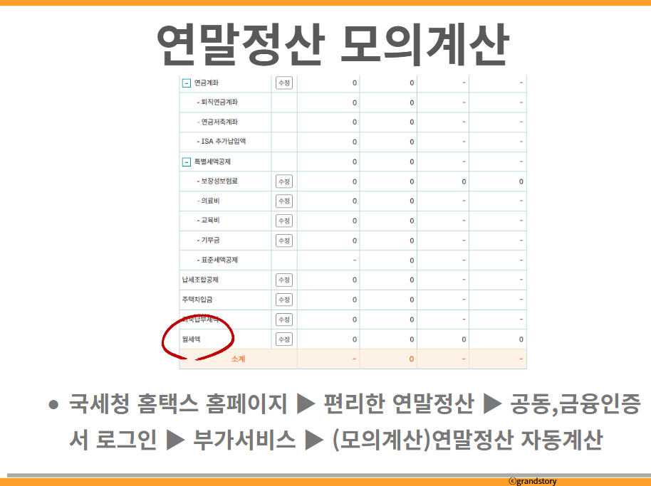 연말정산 모의계산