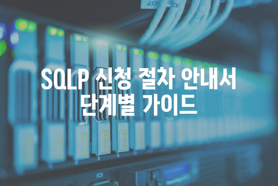 SQLP 신청 절차 안내서 단계별 가이드