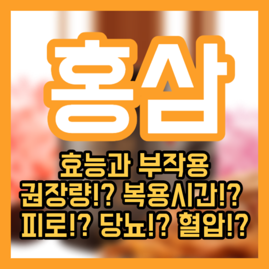 홍삼의 효능 부작용 - 권장량!? 복용시간!? 피로!? 당뇨!? 혈압!?