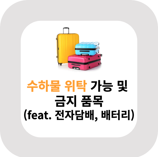  수하물 위탁 가능 및 금지 품목(feat. 전자담배, 배터리)