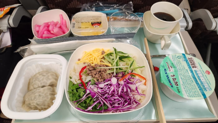 korean air airline meal spicy noodle