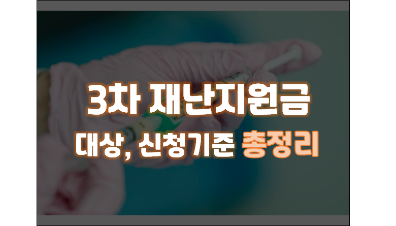  3차 재난지원금 대상 신청 정리