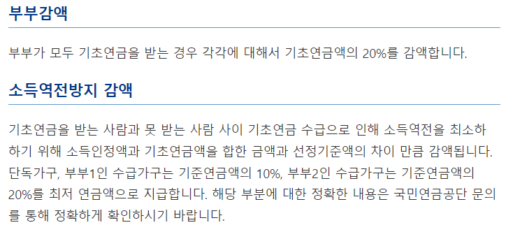 기초연금 감액기준
