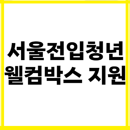  서울전입청년 웰컴박스 지원 제출서류,신청방법(~10월5일까지)