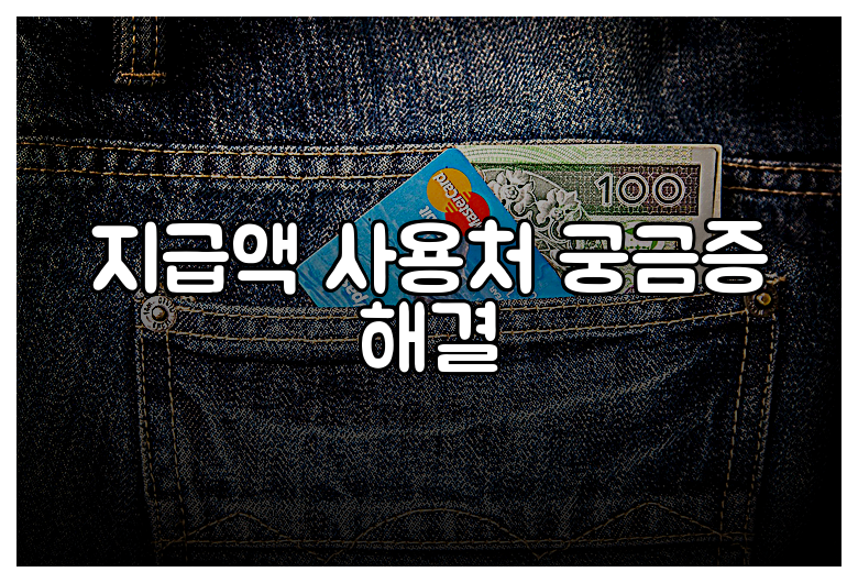 지급액 사용처 궁금증 해결