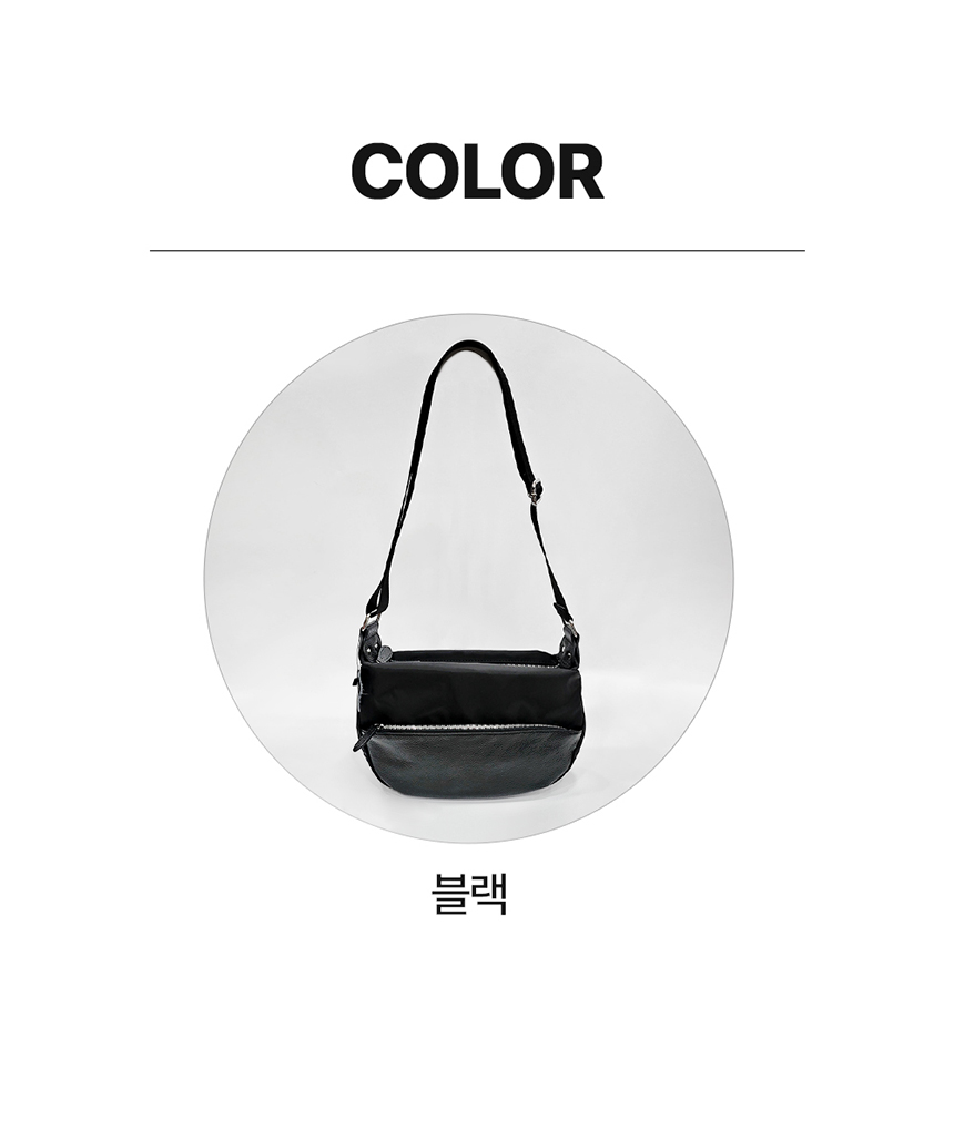 지니어스 크로스백 가벼운 포코노 천 원단 소가죽 콤비 백 가방