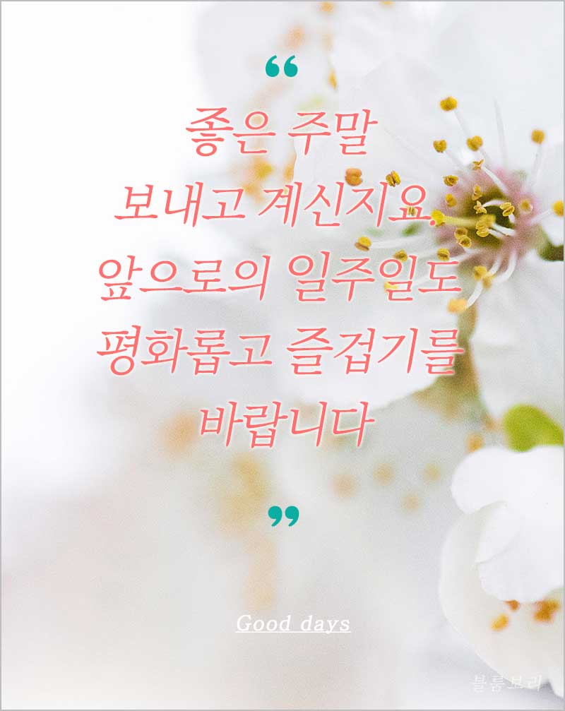 주말 인사말&#44; 오후 인사 이미지 모음-좋은 주말 보내고 계신지요. 앞으로의 일주일도 평화롭고 즐겁기를 바랍니다.