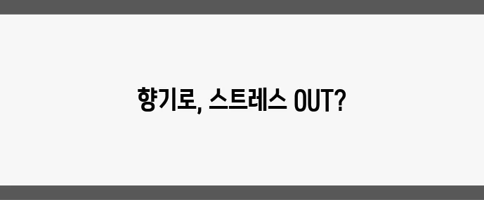 아로마테라피로 스트레스 해소하는 방법