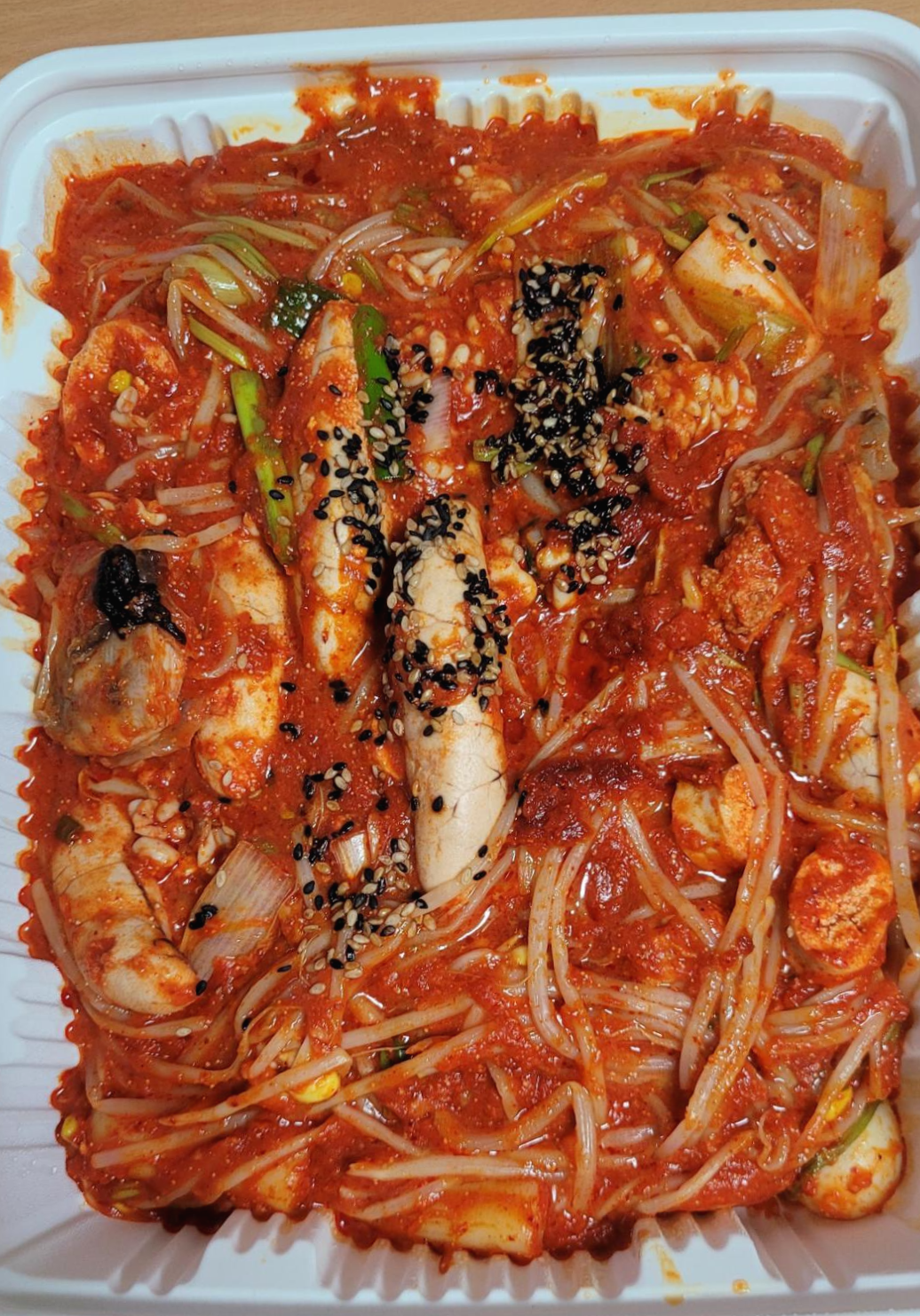  수원 조원동 배달 알찜의 정석 아구 추가 매운맛 정도 맘에들어 곤이도 냠냠