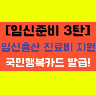  [임신 준비 3탄] 임신출산 진료비 지원(국민행복카드,의료수급자) 알아보기!