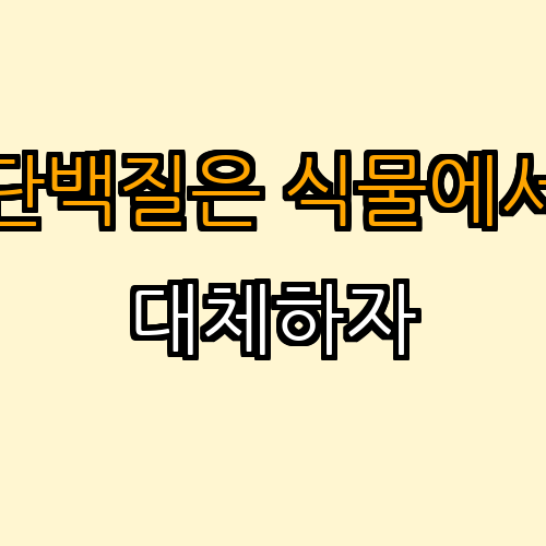 1. 단백질 대체재 (고기 대신 선택할 수 있는 식물성 재료들)