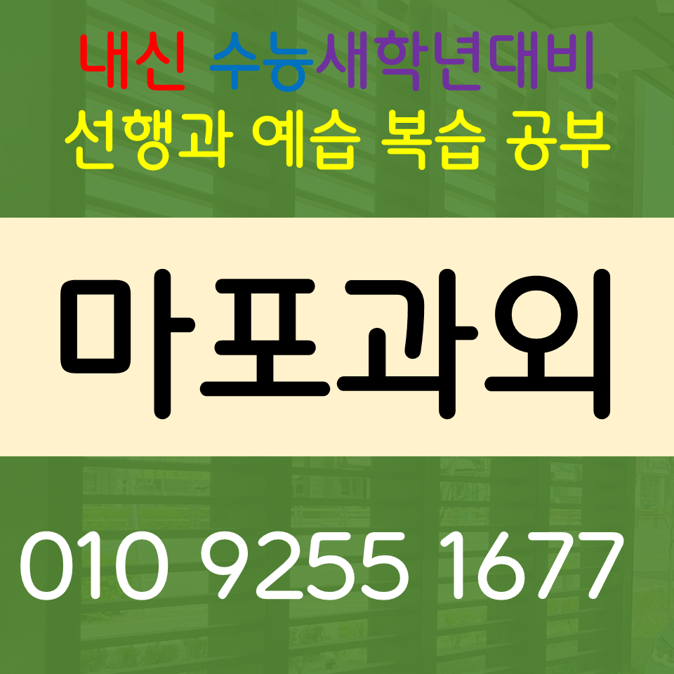  마포 아현동 고등 과학과외 중학생 공덕동 국어과외 기초부터 전과목 공부하자
