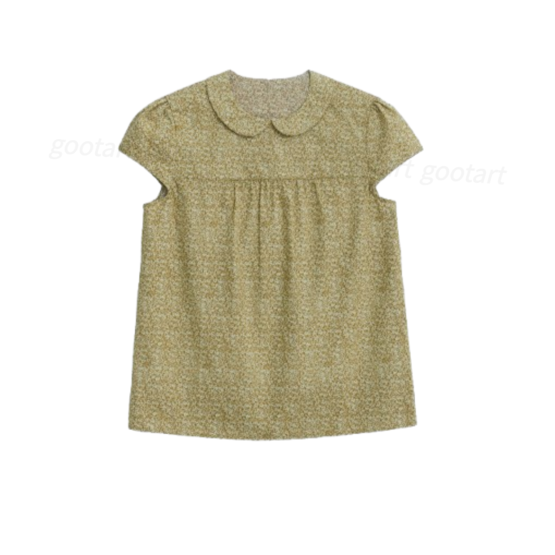 COSMOSS SHIRRING CAP SLEEVE BLOUSE