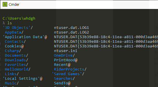 Cmder : ls 명령어
