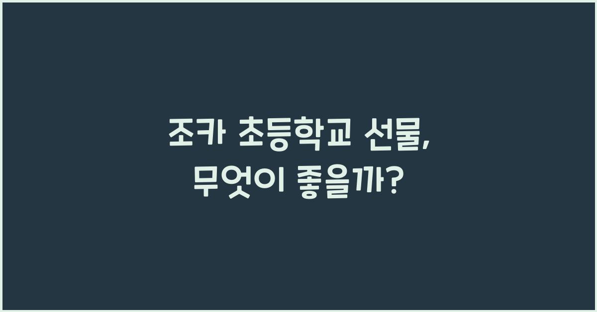 조카 초등학교 선물