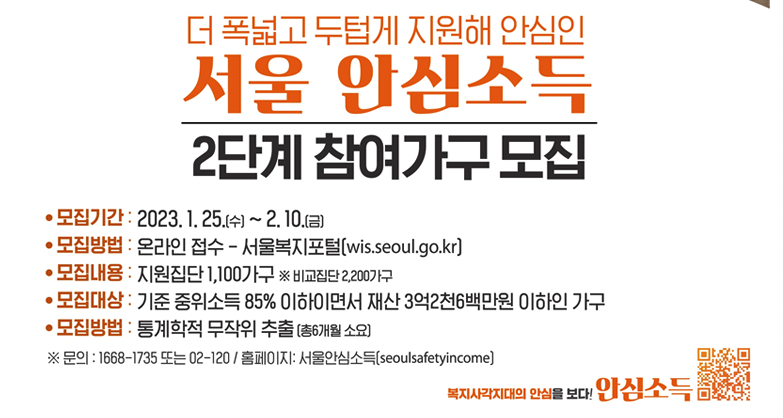  서울시 안심소득 자격 기준 및 지원액 알아보기