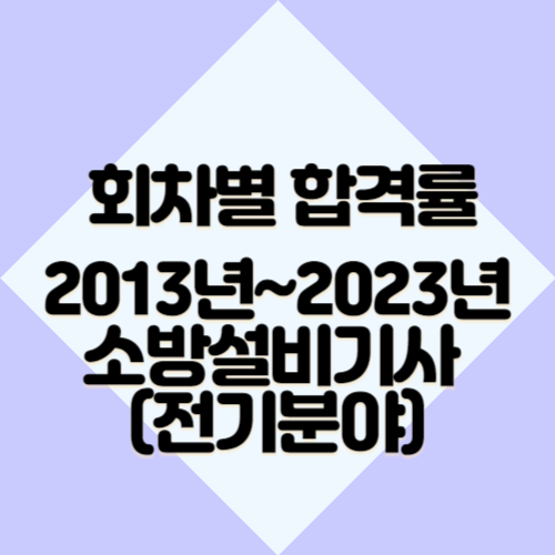 소방설비기사(전기분야) [최신] 2013년~2023년 회차별 필기&실기 합격률