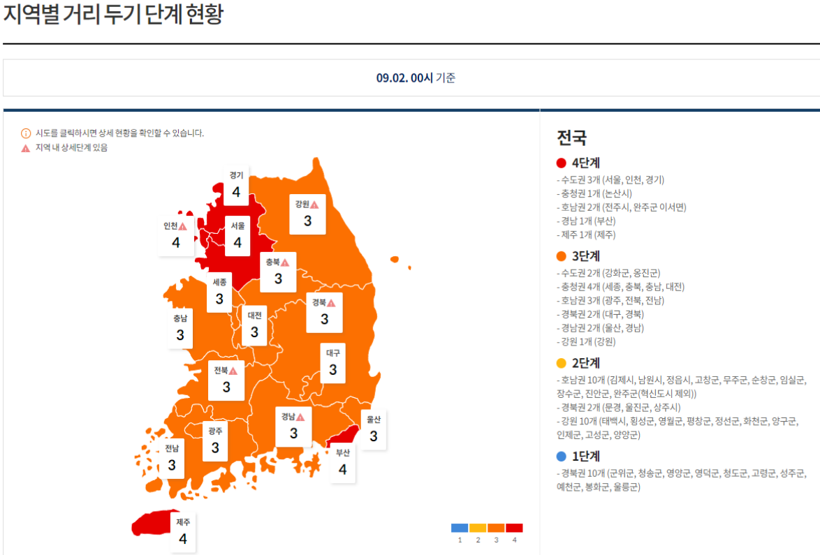 거리두기 4단계 기간