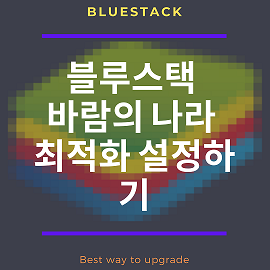  블루스택 바람의 나라 최적화 설정하기