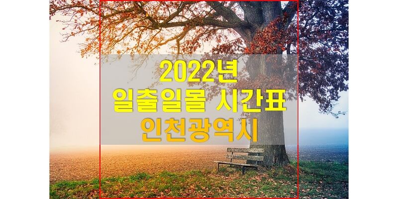  일출일몰 시간표, 2022년 인천광역시 해 뜨는 시간과 해 지는 시간