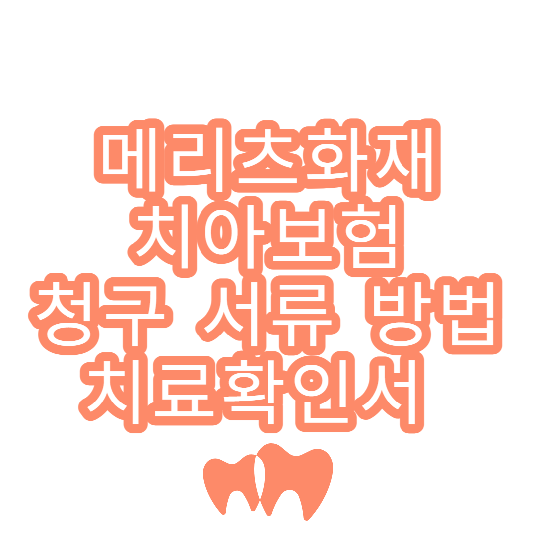  메리츠화재 치아보험 청구서류 및 치료확인서 청구방법까지