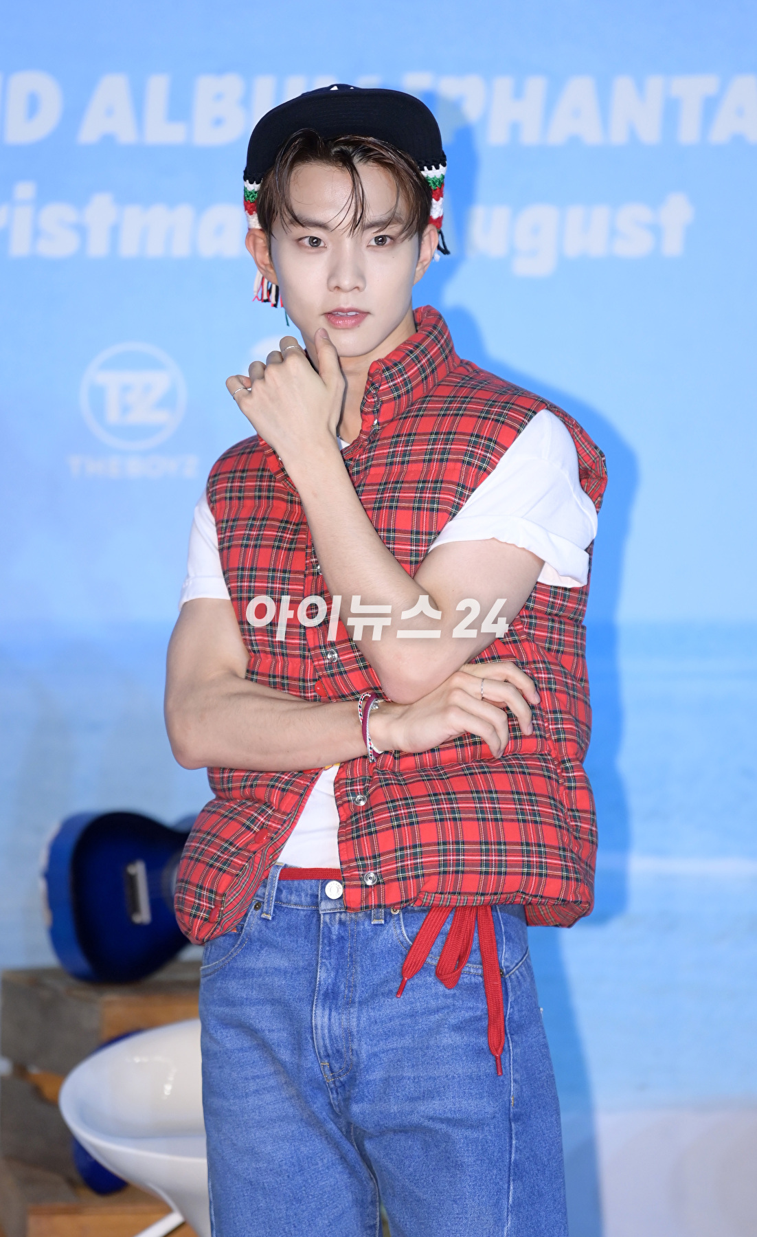 그룹 더보이즈(THE BOYZ) 큐가 7일 오후 서울 영등포구 영등포 CGV에서 열린 더보이즈 두번째 정규앨범 &#39;판타지&#39;(PHANTASY) 기자간담회에 참석하고 있다. [사진=정소희 기자]
