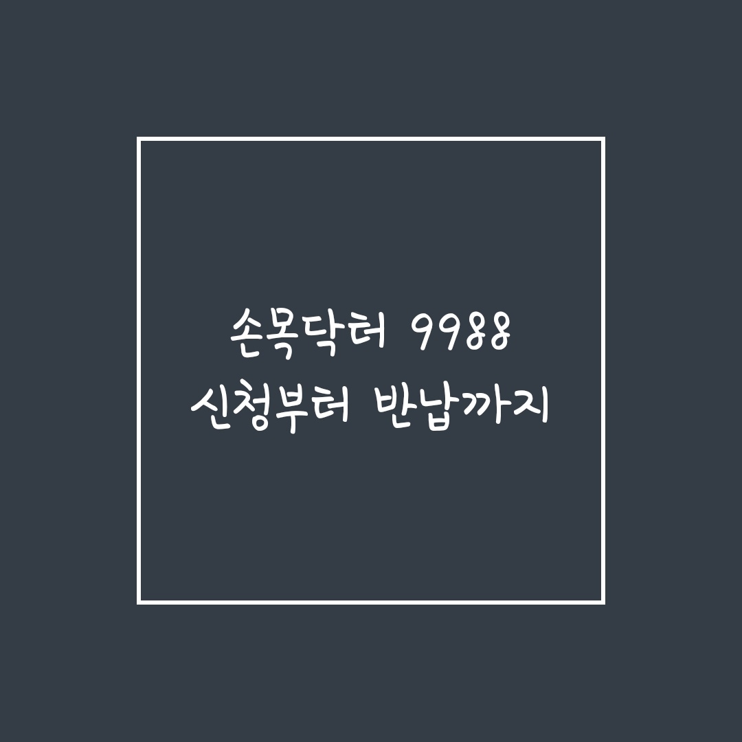  손목닥터 9988, 신청부터 반납까지