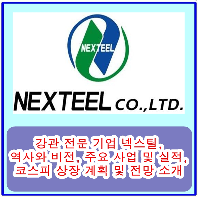  강관 전문 기업 넥스틸, 역사와 비전, 주요 사업 및 실적, 코스피 상장 계획 및 전망 소개
