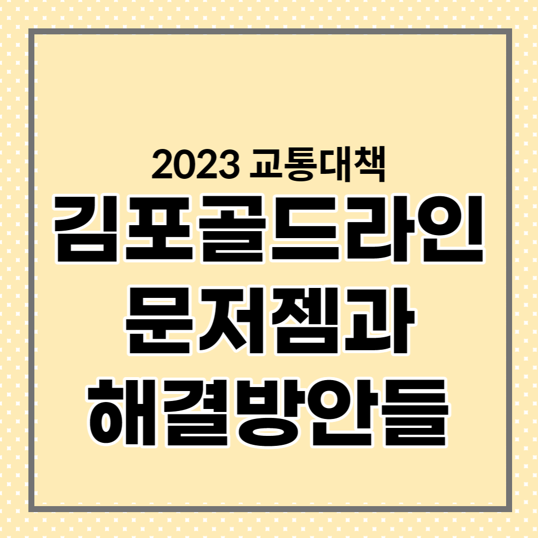  김포골드라인의 혼잡도와 문제점, 그리고 해결방안 등에 대한 모든것