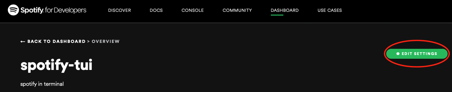 spotify-tui edit settings 화면