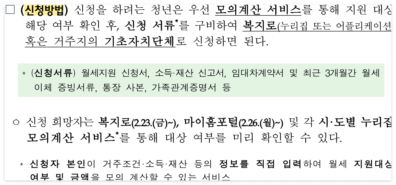 2024 청년월세특별지원 2차 신청기간