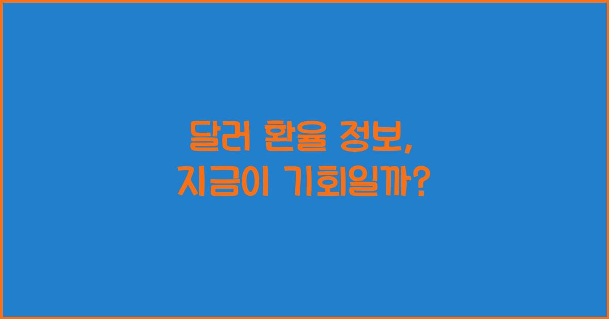 달러 환율 정보