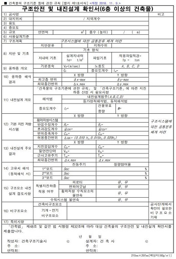  구조안전 확인 법적 대상 건축물 및 구조안전 확인 제출 시기 등 주요내용