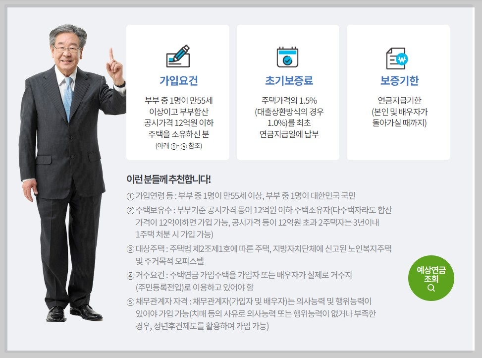 주택연금 가입조건 신청방법