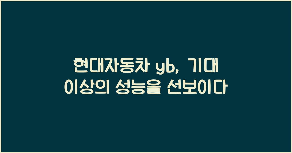 현대자동차 yb