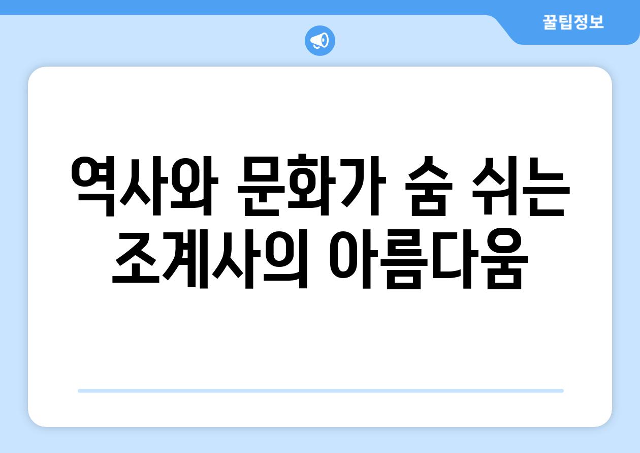 역사와 문화가 숨 쉬는 조계사의 아름다움