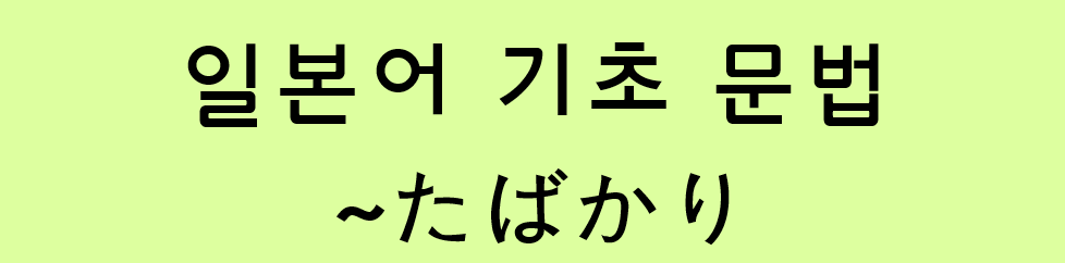  일본어 기초 (N5 문법 / N4 문법): ~たばかり