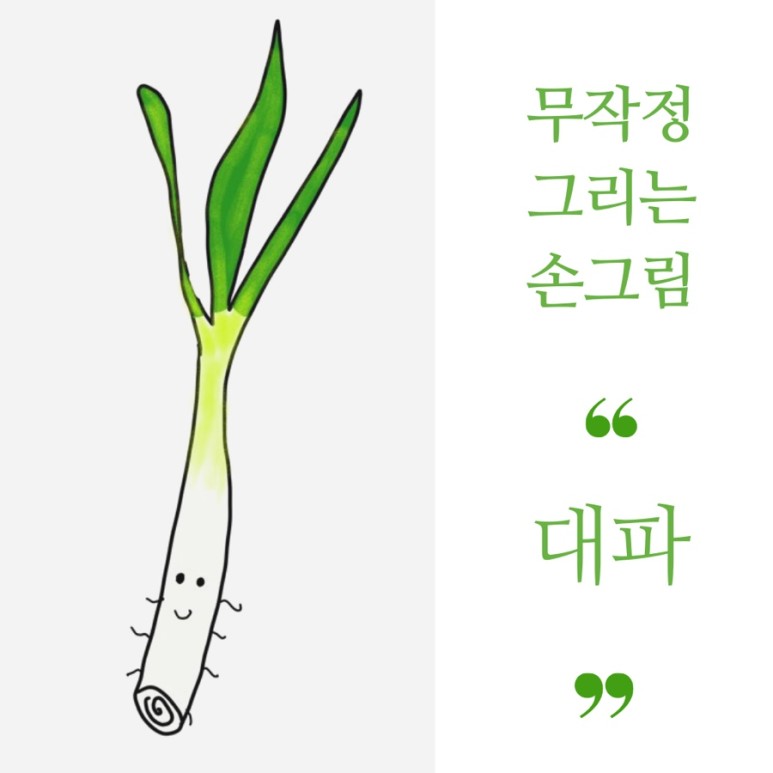 [함부로 그리는 손 그림] 대파 그리기 3