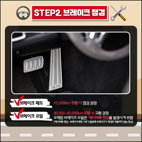 장거리 운행 안전점검 2단계 (브레이크 패드 점검과 브레이크 오일 확인)