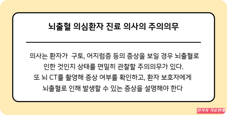 뇌출혈 의심환자 치료할 때 주의할 점