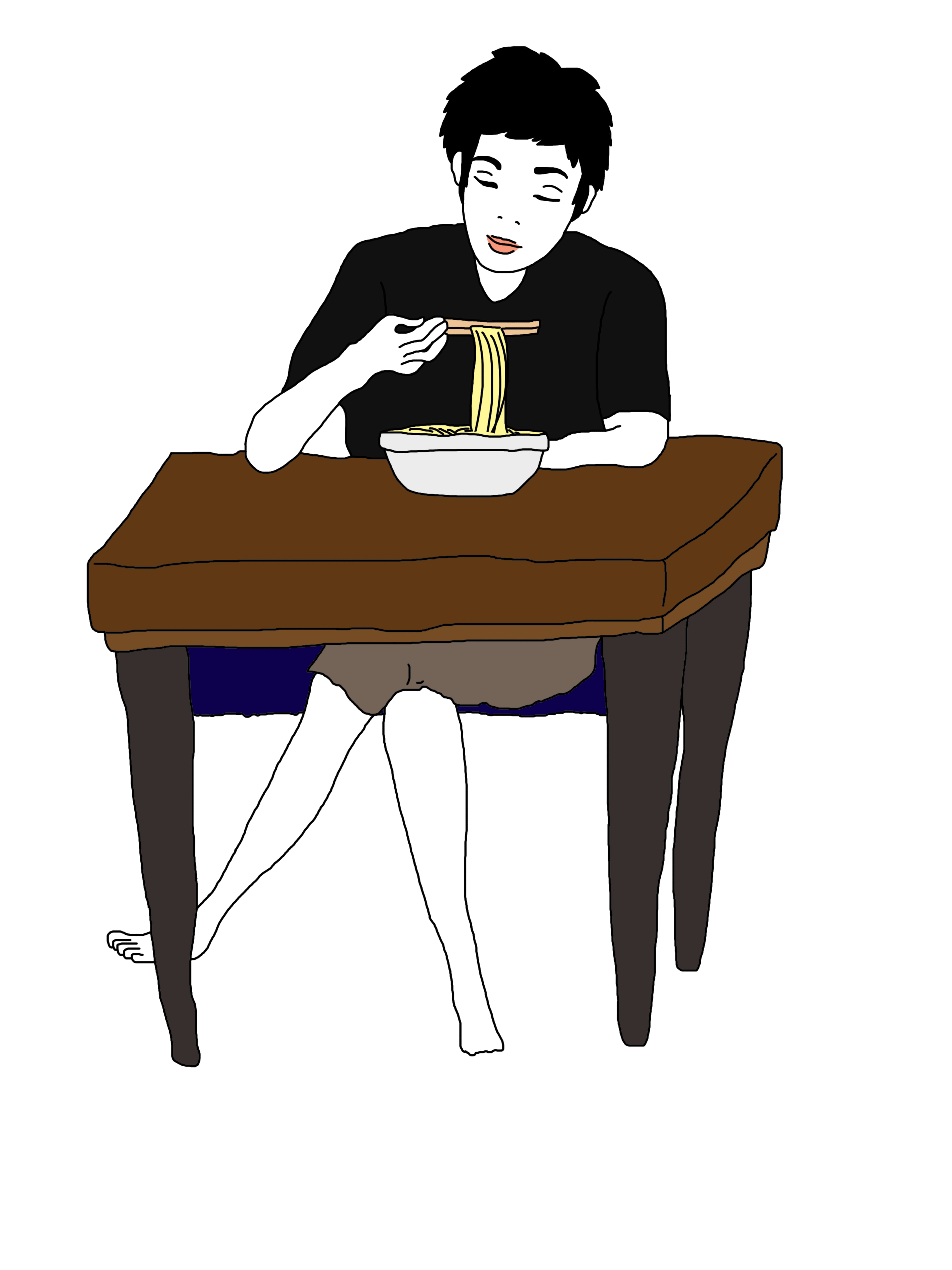  컴퓨터그래픽스 과제 하루한장 그리기 혼밥 하는 사람