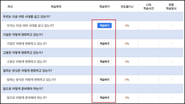 학습 진도율을 보여주는 사진입니다.