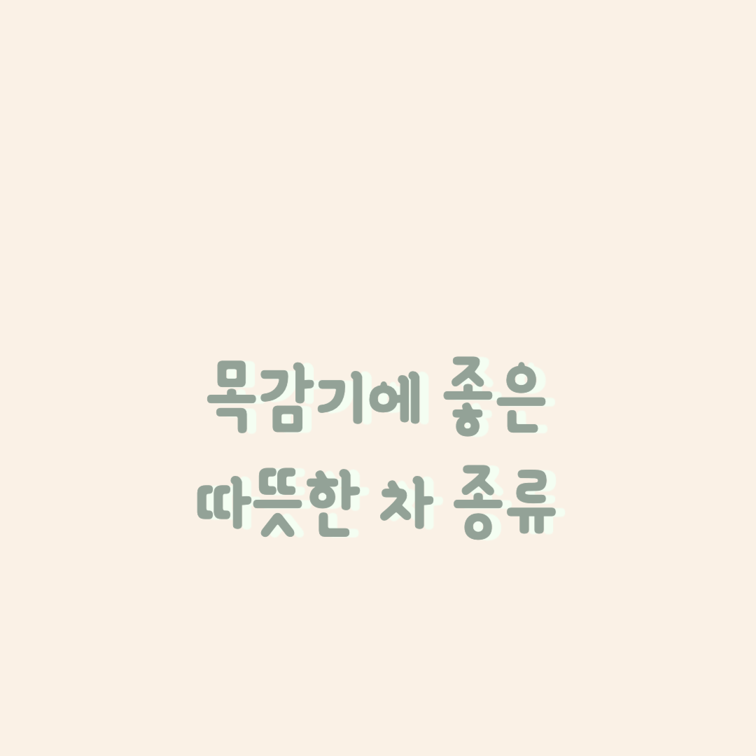  목감기에 좋은 따뜻한 차 종류