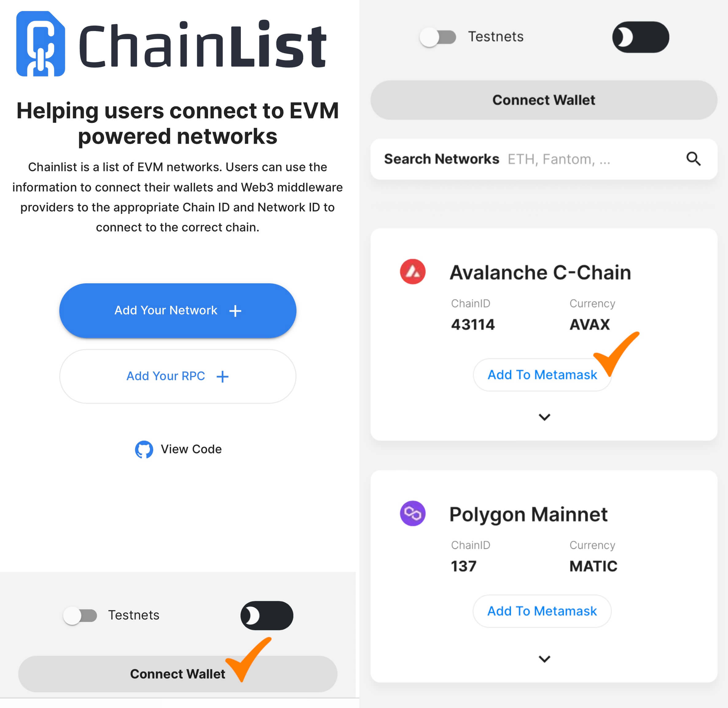 https://chainlist.org/