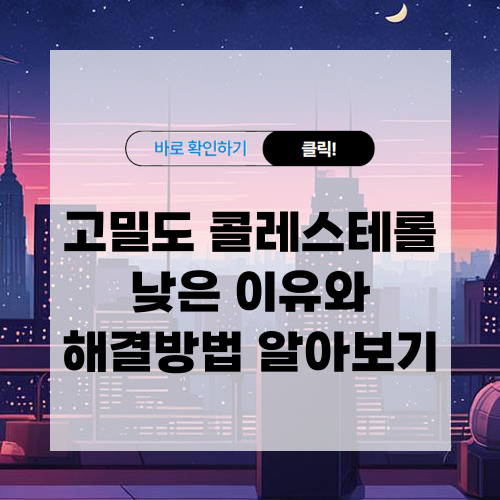 고밀도 콜레스테롤이 낮은 이유 및 해결방법 알아보기