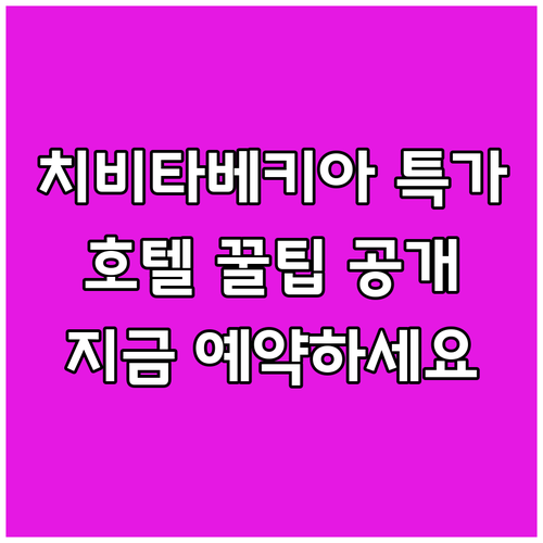 치비타베키아 호텔 특가 정보와 숨겨진