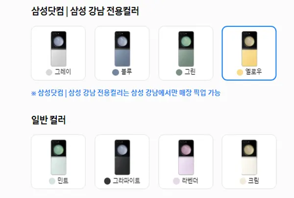 갤럭시Z플립5-사전예약-삼성닷컴-전용컬러_4종