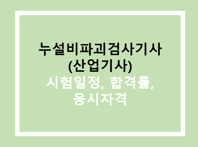 누설비파괴검사기사