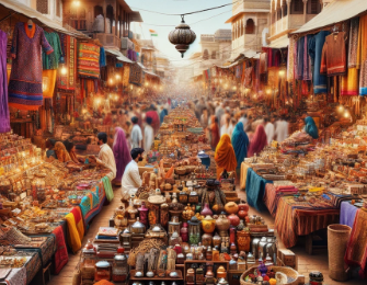 인도 시장 전경