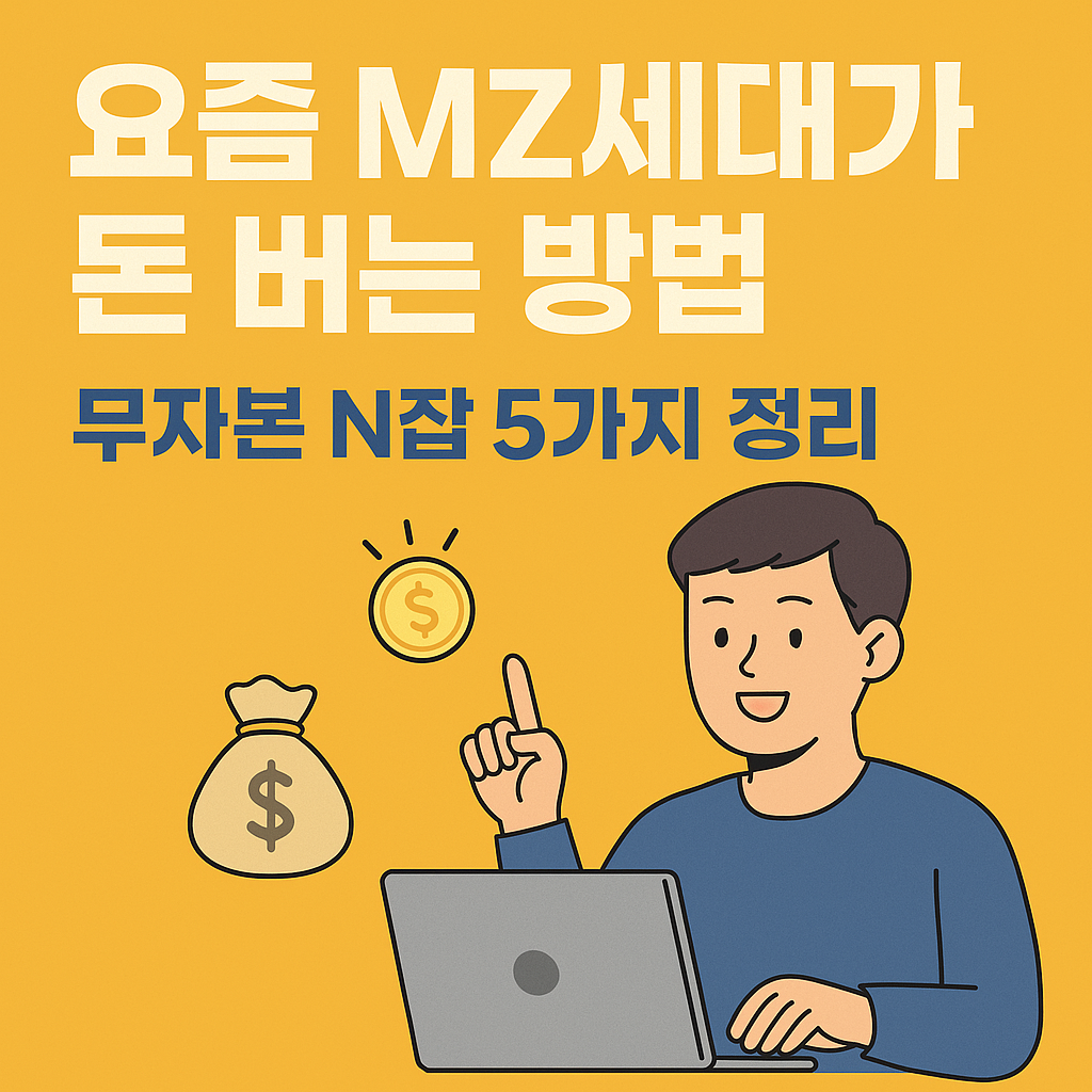 요즘 MZ세대는 무자본으로도 다양한 방식으로 수익을 창출하고 있습니다. 리워드 앱, 중고 거래, SNS 수익화 등 현실적인 N잡 5가지를 정리했습니다.
